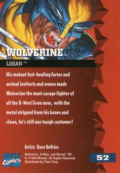 1995 Fleer Ultra X-Men #52 Wolverine Back