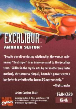 1995 Fleer Ultra X-Men #64 Amanda Sefton Back
