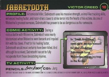 1995 Ultra X-Men Chromium #18 Sabretooth Back