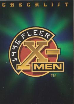 1996 Fleer X-Men #100 Checklist Front