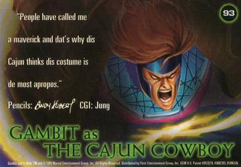 1996 Fleer X-Men #93 Gambit Back