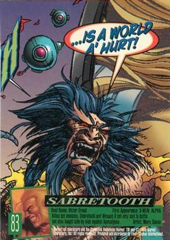1996 Ultra X-Men Wolverine #83 Sabretooth Back