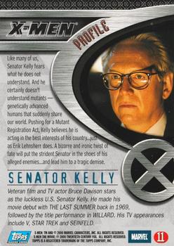 2000 Topps X-Men The Movie #11 Senator Kelly Back