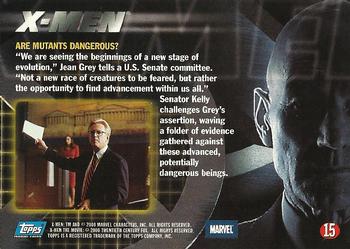 2000 Topps X-Men The Movie #15 Are Mutants Dangerous? Back