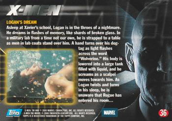 2000 Topps X-Men The Movie #36 Logan's Dream Back
