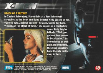 2000 Topps X-Men The Movie #49 Death of a Mutant Back