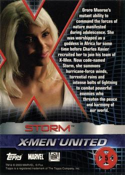 2003 Topps X2: X-Men United #5 Storm Back