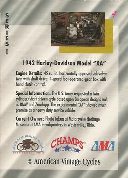 1992-93 Champs American Vintage Cycles #4 1942 Harley-Davidson Model 