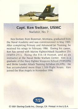 1991 Sterling Blue Angels #7 Capt. Ken Switzer, USMC Back