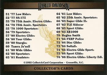 1992-93 Collect-A-Card Harley Davidson #100 Checklist Card #2: 51-100 Front