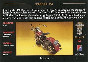 1992-93 Collect-A-Card Harley Davidson #24 1955 FL Back