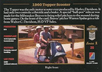 1992-93 Collect-A-Card Harley Davidson #26 1960 Topper with sidecar Back