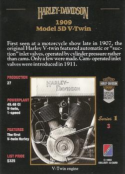 1992-93 Collect-A-Card Harley Davidson #3 1909 First  V-Twin Back