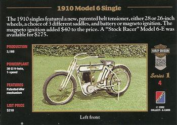 1992-93 Collect-A-Card Harley Davidson #4 1910 Model 6 Single Back