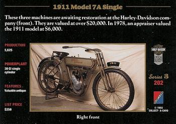 1992-93 Collect-A-Card Harley Davidson #202 1911 Model 7A Single Back