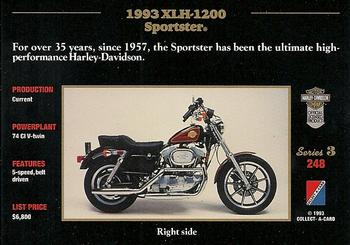 1992-93 Collect-A-Card Harley Davidson #248 1993 XLH-1200 Sportster Back