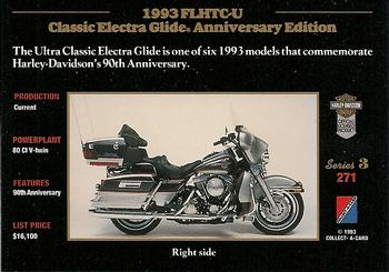1992-93 Collect-A-Card Harley Davidson #271 1993 FLHTC-U Ultra Electra Glide Back