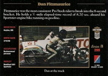 1992-93 Collect-A-Card Harley Davidson #299 Dan Fitzmaurice Back