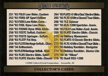 1992-93 Collect-A-Card Harley Davidson #300 Checklist Card #6: 251-300 Front