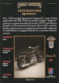 1992-93 Collect-A-Card Harley Davidson #56 1979 Sportster Back