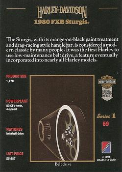 1992-93 Collect-A-Card Harley Davidson #59 1980 Sturgis Back