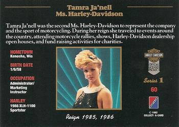 1992-93 Collect-A-Card Harley Davidson #60 Tamra Ja'nell Back