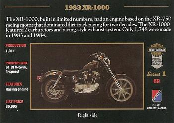 1992-93 Collect-A-Card Harley Davidson #69 1983 XR1000 Back