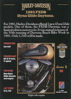 1992-93 Collect-A-Card Harley Davidson #90 1992 Daytona Dyna Glide Back