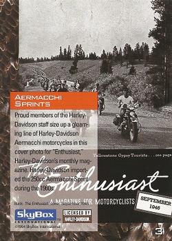 1994 SkyBox Harley-Davidson #3 Aermacchi Sprints Back
