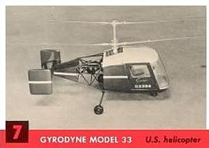 1956 Topps Jets (R707-1) #7 Gyrodyne Model 33 Front