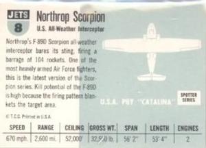 1956 Topps Jets (R707-1) #8 F-89D Scorpion Back