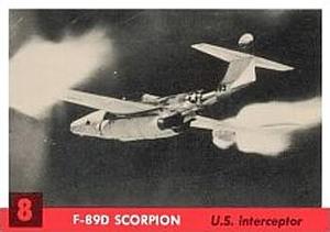 1956 Topps Jets (R707-1) #8 F-89D Scorpion Front