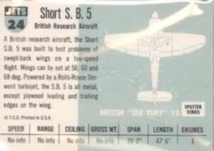 1956 Topps Jets (R707-1) #24 Short S.B. 5                British research aircraft Back