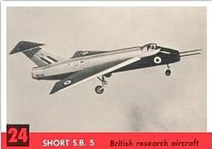 1956 Topps Jets (R707-1) #24 Short S.B. 5                British research aircraft Front