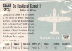 1956 Topps Jets (R707-1) #32 Comet II                    British jet airliner Back