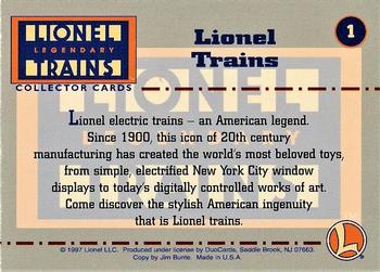 1997 DuoCards Lionel Legendary Trains #1 Lionel Trains Back