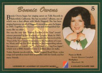 1992 Collect-A-Card Country Classics #5 Bonnie Owens Back