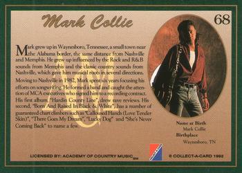 1992 Collect-A-Card Country Classics #68 Mark Collie Back
