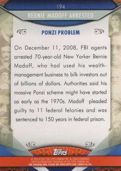 2011 Topps American Pie #194 Bernie Madoff Arrested Back