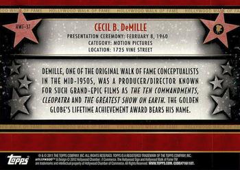 2011 Topps American Pie - Hollywood Walk of Fame #HWF-37 Cecil De Mille Back