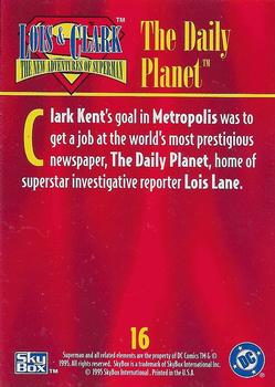 1995 SkyBox Lois & Clark #16 The Daily Planet Back