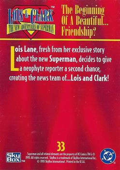 1995 SkyBox Lois & Clark #33 The Beginning of a Beautiful ... Friendship? Back