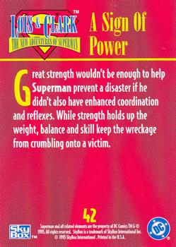 1995 SkyBox Lois & Clark #42 A Sign of Power Back