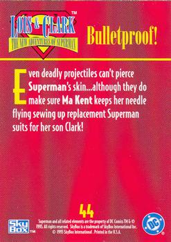 1995 SkyBox Lois & Clark #44 Bulletproof! Back