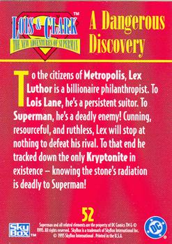 1995 SkyBox Lois & Clark #52 A Dangerous Discovery Back
