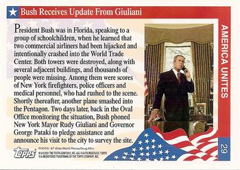 2001 Topps Enduring Freedom #29 Bush Receives Update From Giuliani Back