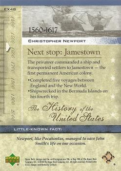 2004 Upper Deck History of the United States #EX48 Christopher Newport Back