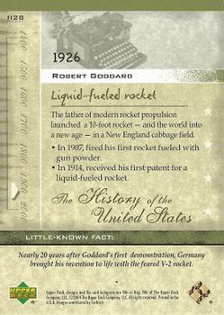 2004 Upper Deck History of the United States #II28 Robert Goddard Back