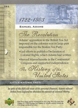 2004 Upper Deck History of the United States #TR5 Samuel Adams Back