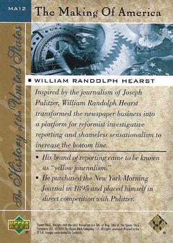 2004 Upper Deck History of the United States - The Making of America #MA12 William Randolph Hearst Back